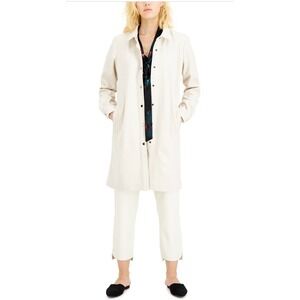 Alfani‎ Button Front Career Wear Long Line Blazer Jacket Antique White Medium